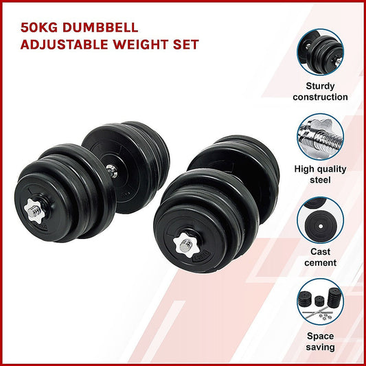 NNEDSZ 50KG Dumbbell Adjustable Weight Set